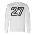 数字 27 ヴィンテージ ブラックホワイト 長袖Tシャツ ギフトのアイデア