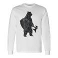 斧と盾を持った熊 中世の熊 バイキング 長袖Tシャツ ギフトのアイデア