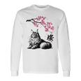 日本美術 メインクーン 猫 桜 桜 長袖Tシャツ ギフトのアイデア