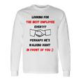 最高の雇用主をあなたの目の前で探しているデザイン 長袖Tシャツ ギフトのアイデア