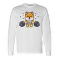 柴犬 イヌ 面白いtシャツ 犬 筋トレ 文字入り メンズ おもしろ 面白い 服 おもしろグッズ 文字 長袖Tシャツ ギフトのアイデア