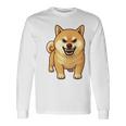 柴犬 犬 ムキッ ムキ顔 水彩 我慢の限界 怒る犬 イラスト おもしろ 長袖tシャツ 長袖Tシャツ ギフトのアイデア