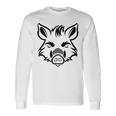 獣 小さなイノシシ 動物 かわいい シンプル ユーモア イノシシ 長袖Tシャツ ギフトのアイデア