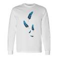 落ちる青い鳥の羽 長袖Tシャツ ギフトのアイデア