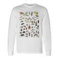 虫 昆虫 虫虫型 昆虫学プリント 虫プリント 長袖Tシャツ ギフトのアイデア