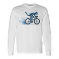 趣味のサイクリストのためのおしゃれな面白いロードバイク猫。 長袖Tシャツ ギフトのアイデア