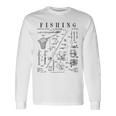 釣り ロッド タックル リール ルアー フィッシャーマン ヴィンテージ 特許 プリント 長袖Tシャツ ギフトのアイデア