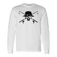 釣り帽子 釣り竿 スカル フィッシング バックプリント 長袖Tシャツ ギフトのアイデア