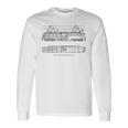 電車 ヴィンテージ 青写真 図 グラフィック 電気機関車 長袖Tシャツ ギフトのアイデア