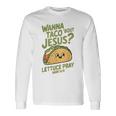 面白いクリスチャンタコス、Wanna Taco 'Bout Jesus 長袖Tシャツ ギフトのアイデア