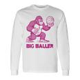 面白いゴリラ遊びバスケットボール ビッグボーラー マネースポーツ 長袖Tシャツ ギフトのアイデア