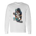面白いスケートボード バーニーズマウンテンドッグ スケーター スケートグラフィック 長袖Tシャツ ギフトのアイデア
