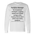 面白いポートフォリオマネージャー 長袖Tシャツ ギフトのアイデア