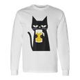 面白い黒猫はビールが大好きおもしろいビール好き 長袖Tシャツ ギフトのアイデア