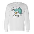 面白くてかわいい小さなアヒルが波をキャッチ。 長袖Tシャツ ギフトのアイデア