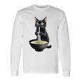 黒猫 ラーメン 麺 和食 長袖Tシャツ ギフトのアイデア