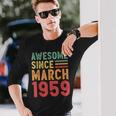 1959年3月から素晴らしい70歳の誕生日プレゼント。 長袖Tシャツ 彼への贈り物