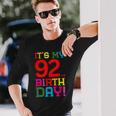 92歳 カラフル Happy Birthday Its My 92Th Birthday 長袖Tシャツ 彼への贈り物