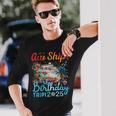 Aw Ship It's A Birthday Trip Cruise Birthday Vacation 2025 Long Sleeve T-Shirt Gifts for Him