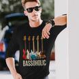 Bassoholic ベースギタープレーヤーのベーシストのコレクターのためのギフトbass 長袖Tシャツ 彼への贈り物