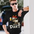 Bock Auf Dart ヤギとビールジョッキ 面白いダーツプレーヤー 長袖Tシャツ 彼への贈り物