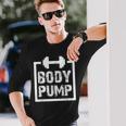 Body Pump Fitness Motivation ボディビルディングジムシャツ 長袖Tシャツ 彼への贈り物