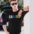 Canario Bandera Islas Canarias Canarias Bandera Camiseta de manga larga Regalos para él