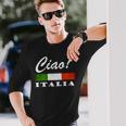 Ciao Italia トリコロールグリーン 白と赤 イタリア国旗 イタリア 長袖Tシャツ 彼への贈り物