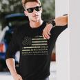 Dad Grandpa Great Grandpa American Flag Fathers Day 4 July Long Sleeve T-Shirt Gifts for Him