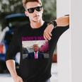 Daddy's Home President Donald Trump Pink Trumpelfie 長袖Tシャツ 彼への贈り物