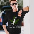 Dog And Weed ファニーマリファナtシャツ 長袖Tシャツ 彼への贈り物