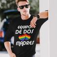Dos Madres Lgbt-Q Orgullo Gay Mamá Aliada Corazón Arco Iris In Mangas Camiseta de manga larga Regalos para él