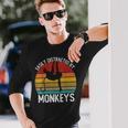 Easy Distracted By Monkeys シャツ ビンテージモンキー 長袖Tシャツ 彼への贈り物
