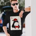 Grumpy Frog Gamer Bruh Ink Painting Japanese Gamer Long Sleeve T-Shirt Gifts for Him