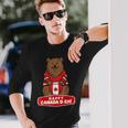 Happy Canada Day 面白いカナダのクマの旗 長袖Tシャツ 彼への贈り物