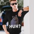 Huh Cat Meme 長袖Tシャツ 彼への贈り物