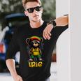 Irie テディベア ジャマイカ ラスタ ルーツ レゲエ 長袖Tシャツ 彼への贈り物