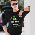 Irish You Were Nakedt Patrick's Day アイルランドのお祝い 長袖Tシャツ 彼への贈り物