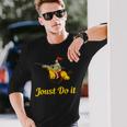 Jousting Joust Do It 中世の騎士tシャツ 長袖Tシャツ 彼への贈り物