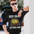 Keep Calm 食べる 味噌汁 ヴィンテージ グランジ 味噌汁好き 長袖Tシャツ 彼への贈り物