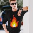 Lit Fire Flame ホットバーニングビーチパーティー 長袖Tシャツ 彼への贈り物