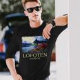 Lofoten ノルウェー キャビン ノルディック フィヨルド ベルゲン オーロラ 長袖Tシャツ 彼への贈り物