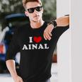 I Love Ainal 私は愛する Ainal 長袖Tシャツ 彼への贈り物