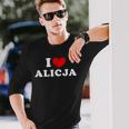 I Love Alicja 私は愛する Alicja 長袖Tシャツ 彼への贈り物