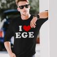 I Love Ege 私は愛する Ege 長袖Tシャツ 彼への贈り物