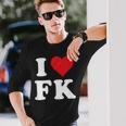 I Love Fk Initials I Heart FK First Last Name F K 長袖Tシャツ 彼への贈り物