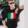 I Love Italy 、クールでキュートなイタリア国旗グラフィックデザイン 長袖Tシャツ 彼への贈り物