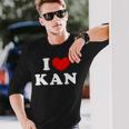 I Love Kan 私は愛する Kan 長袖Tシャツ 彼への贈り物