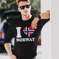 I Love Norwegian Pride ノルウェーのルーツ ノルウェー国旗 長袖Tシャツ 彼への贈り物