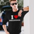I Love Philippines Coeur Cadeau Philippin Philippine T-shirt à manches longues Cadeaux pour lui